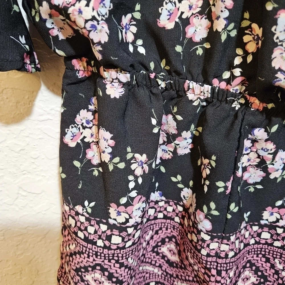 Takara Girls Floral Cold Shoulder Romper size L (girls)